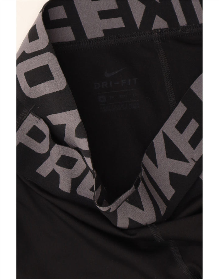 NIKE Womens Dri Fit Graphic Leggings UK 4 XS Black Polyester Vintage Nike and Second-Hand Nike from Messina Hembry 
