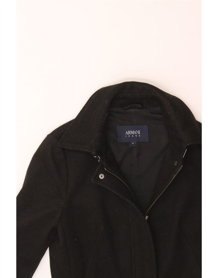 ARMANI JEANS Womens Bomber Jacket EU 40 Medium Black Wool Vintage Armani Jeans and Second-Hand Armani Jeans from Messina Hembry 