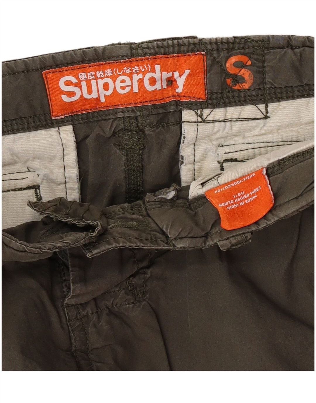 Męskie spodenki cargo Superdry, małe, W29, bawełna khaki