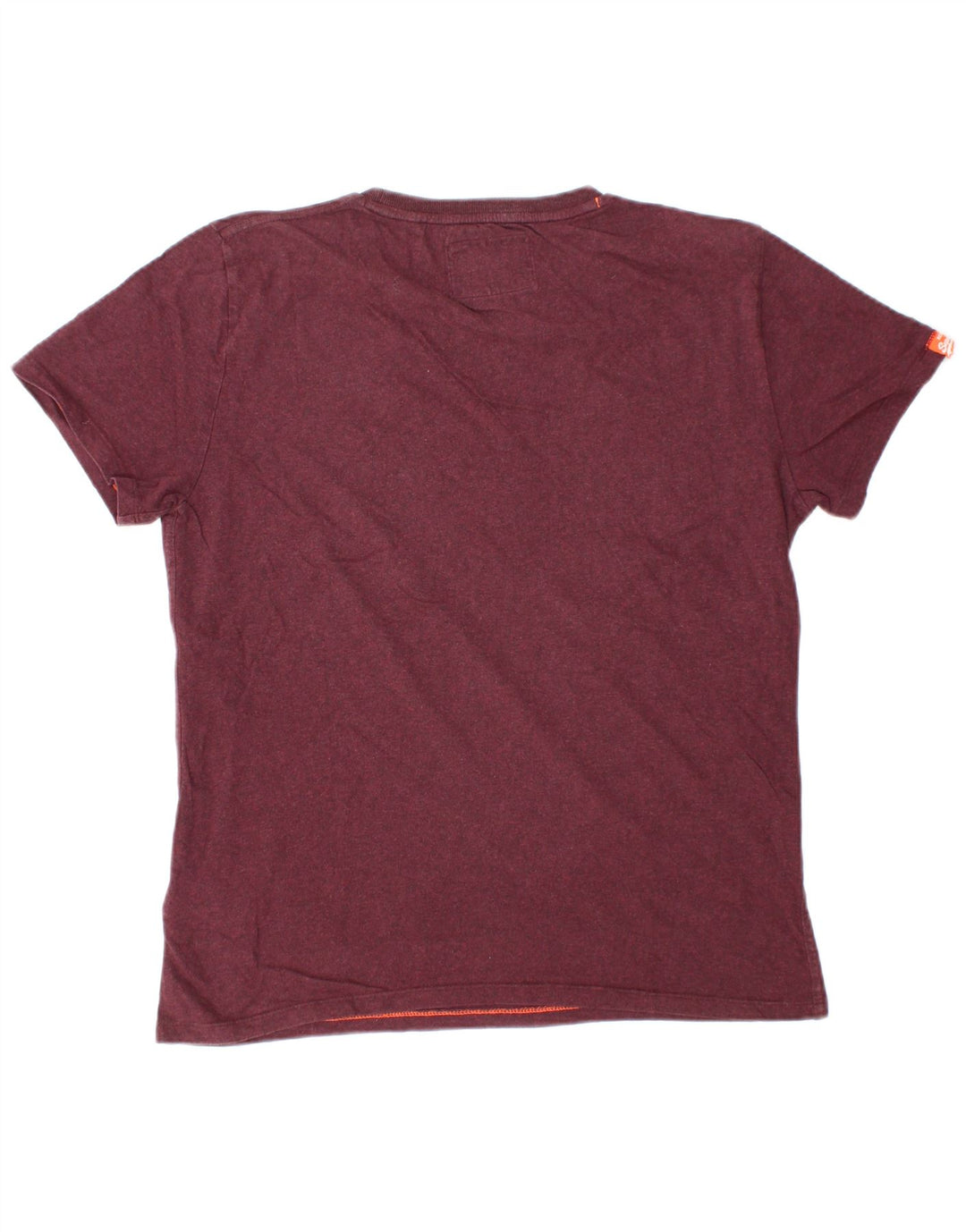 SUPERDRY Męski T-shirt Top, duży, bordowy, bawełniany