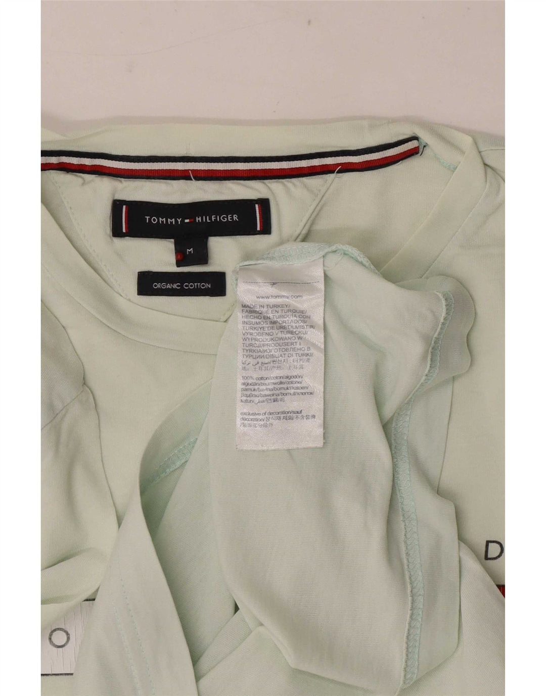 Męska koszulka z grafiką Tommy Hilfiger Top, średnia, zielona bawełna