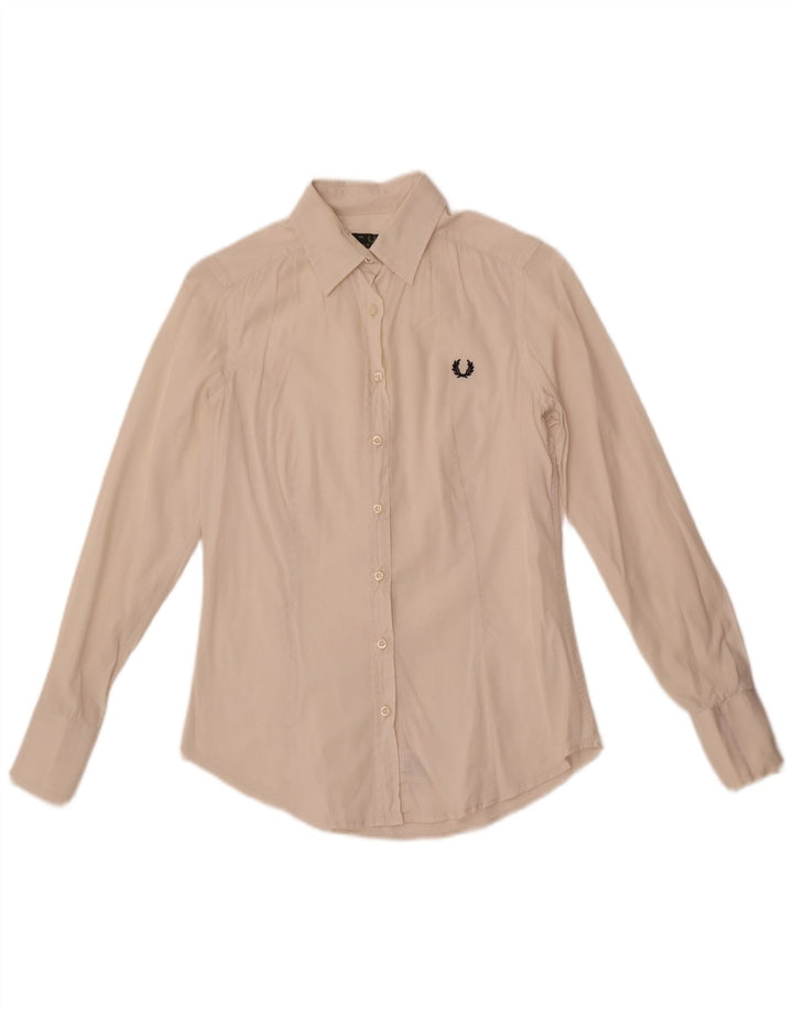 Koszula damska Fred Perry UK 10 Small, biała, bawełniana