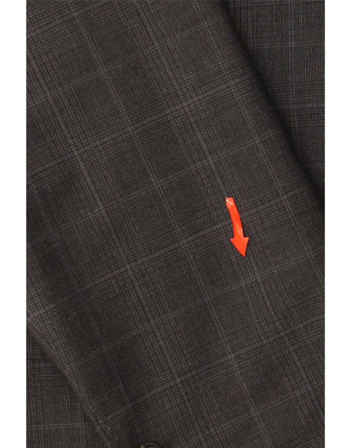 Męska marynarka zapinana na 2 guziki Hugo Boss EU 56 3XL Szara wełniana kratka