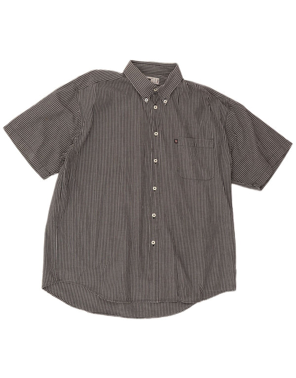 FILA Męska koszulka z krótkim rękawem XL, czarna, bawełniana krata