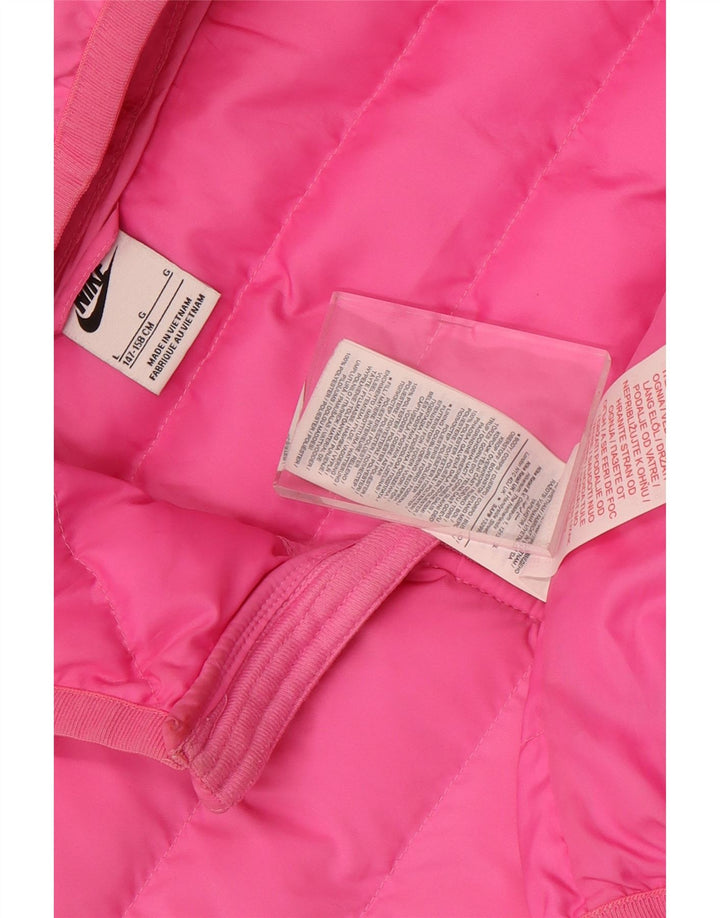 Chłopięca wyściełana kurtka z kapturem i kapturem Nike 12-13 lat, duża, różowa, poliestrowa