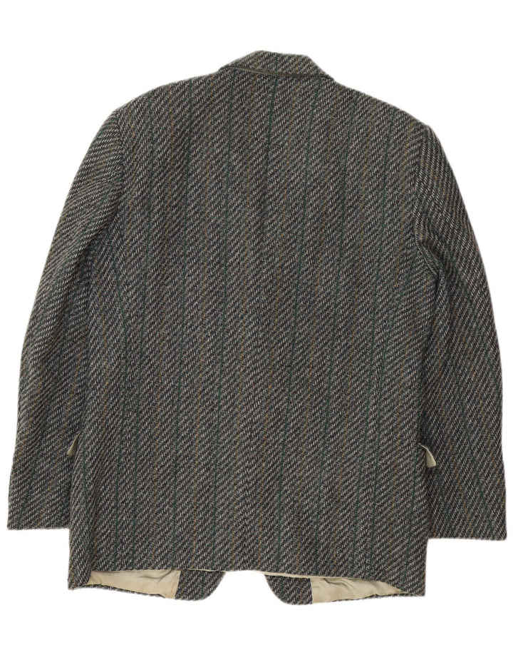 Męska marynarka zapinana na 2 guziki Facis IT 52 XL Szara wełna w jodełkę