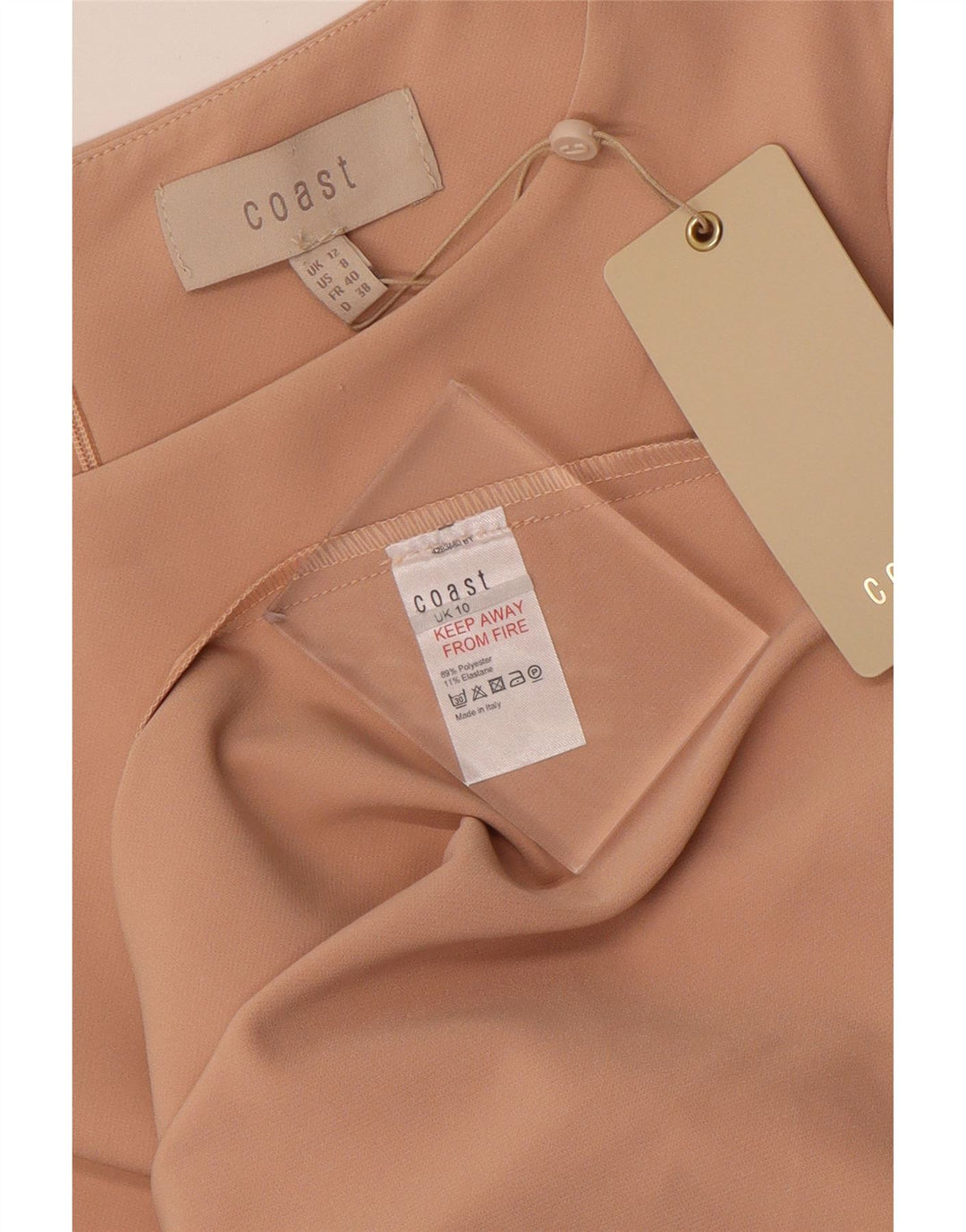 Damska sukienka płaszczowa z długim rękawem COAST UK 12 Średni różowy poliester