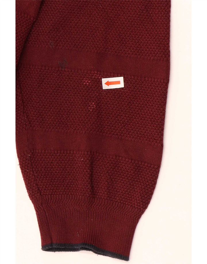 Męski sweter Marks & Spencer Blue Harbor z okrągłym dekoltem, duży, bordowy