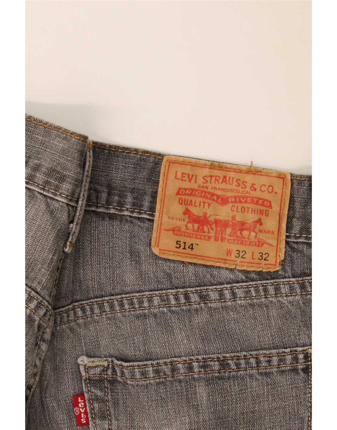 Damskie jeansy Levi's 514 Straight W32 L32 Szara bawełna