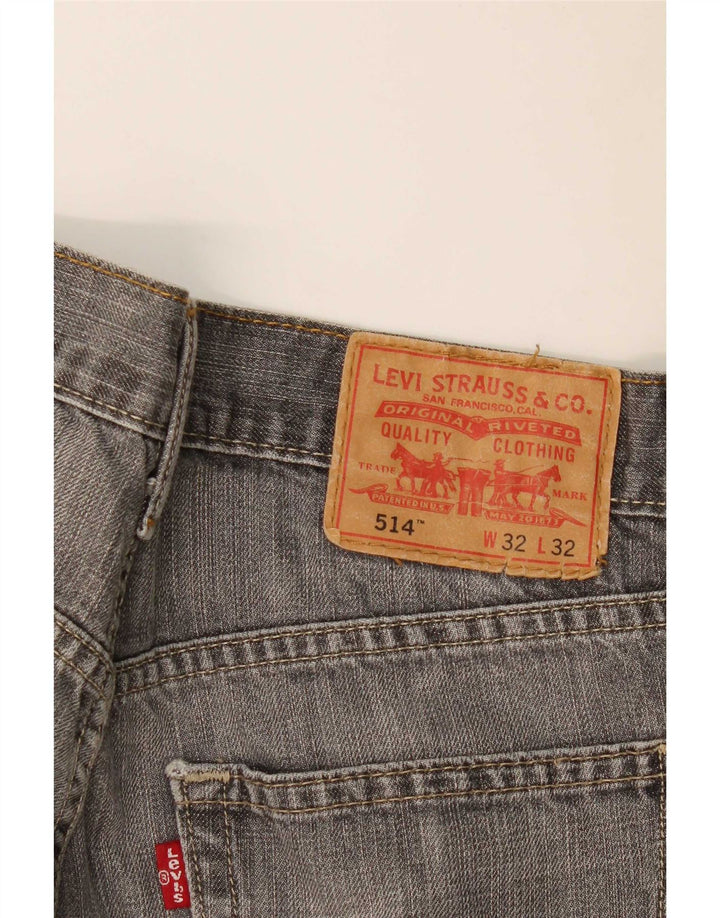 Damskie jeansy Levi's 514 Straight W32 L32 Szara bawełna