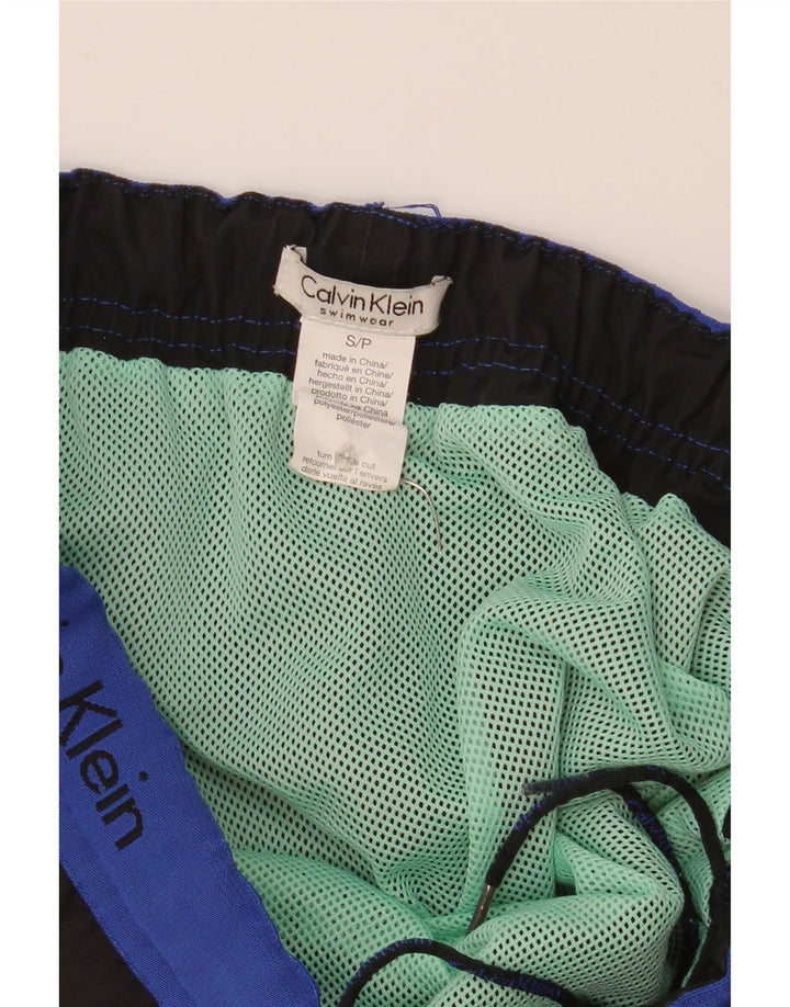 Męskie spodenki kąpielowe Calvin Klein z grafiką, mały czarny, poliester z blokami kolorów