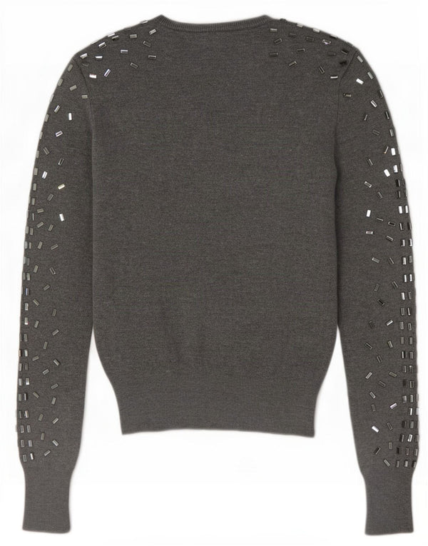 Sweter damski Zara z okrągłym dekoltem UK 10 Small Grey Spotted