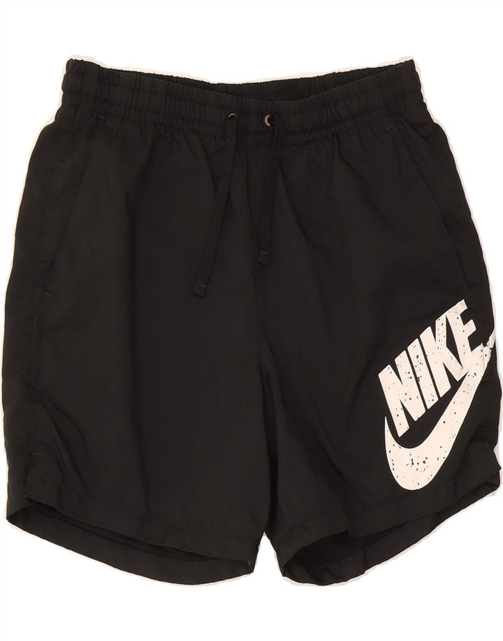 NIKE Womens Graphic Sport Shorts UK 10 Small  Black Polyester Vintage Nike and Second-Hand Nike from Messina Hembry 