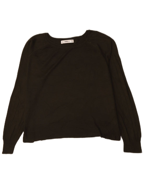 Damski sweter Zara Crop Oversize z dekoltem w łódkę UK 10 Small Green