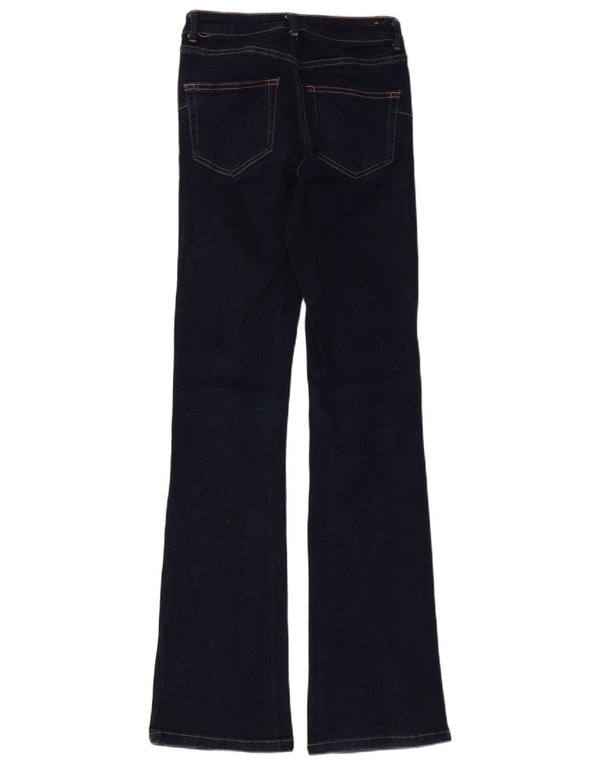 Damskie jeansy rozkloszowane Zara EU 34 2XS W24 L33 Granatowa bawełna