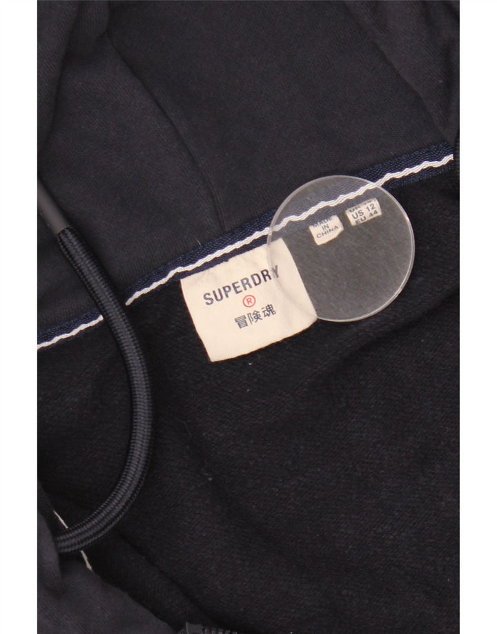 Damski sweter z kapturem i zamkiem SUPERDRY UK 16, duży, granatowy