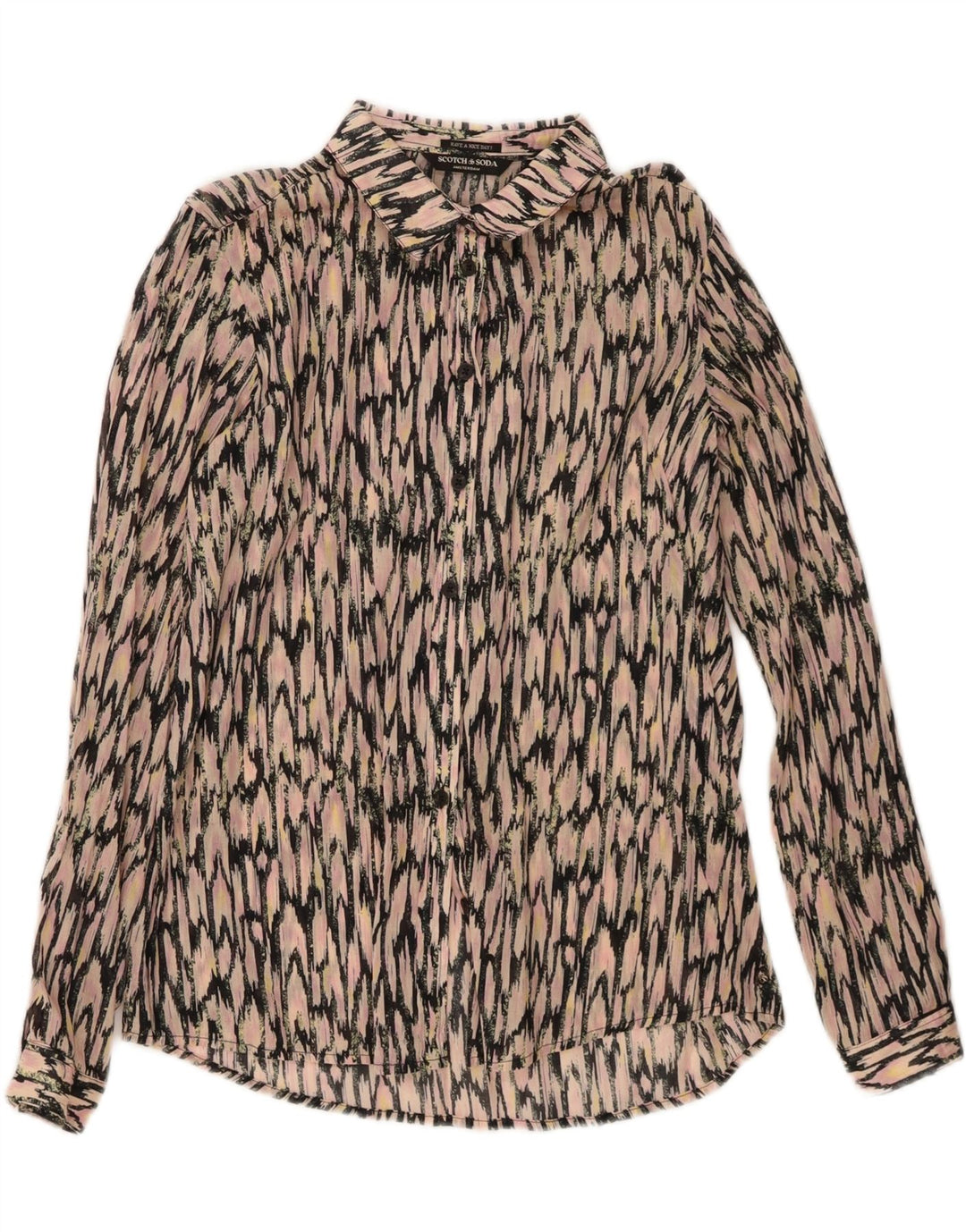 Damska bluzka koszulowa Scotch & Soda w abstrakcyjny wzór, UK 14, średni róż