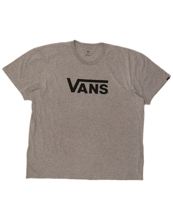 Męski T-shirt Vans o klasycznym kroju z grafiką, 2XL, szara, nakrapiana bawełna
