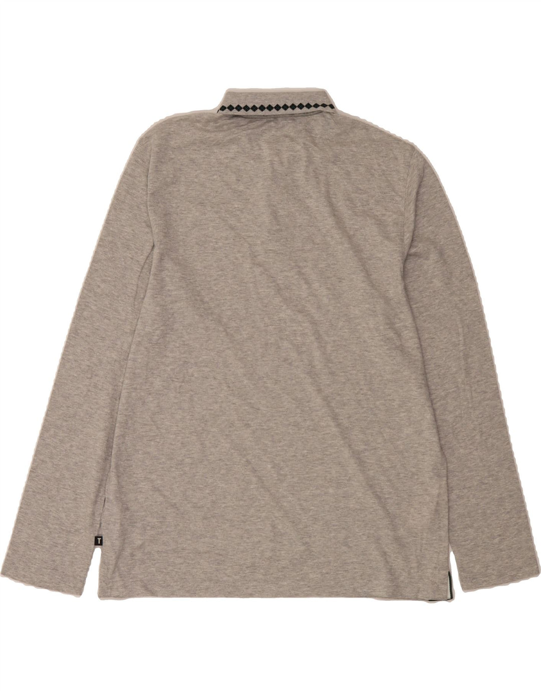 TED BAKER Mens Long Sleeve Polo Shirt Size 3 Medium Grey Cotton Vintage Ted Baker and Second-Hand Ted Baker from Messina Hembry 
