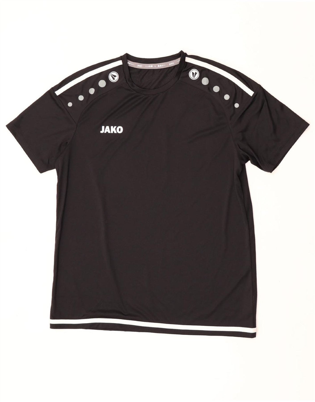 JAKO Męski T-shirt Top Duży Czarny Poliester z blokami kolorów