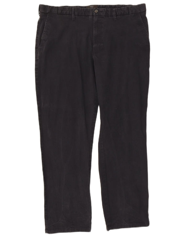 Męskie spodnie Chino Regular Marks & Spencer W40 L31 Granatowa bawełna