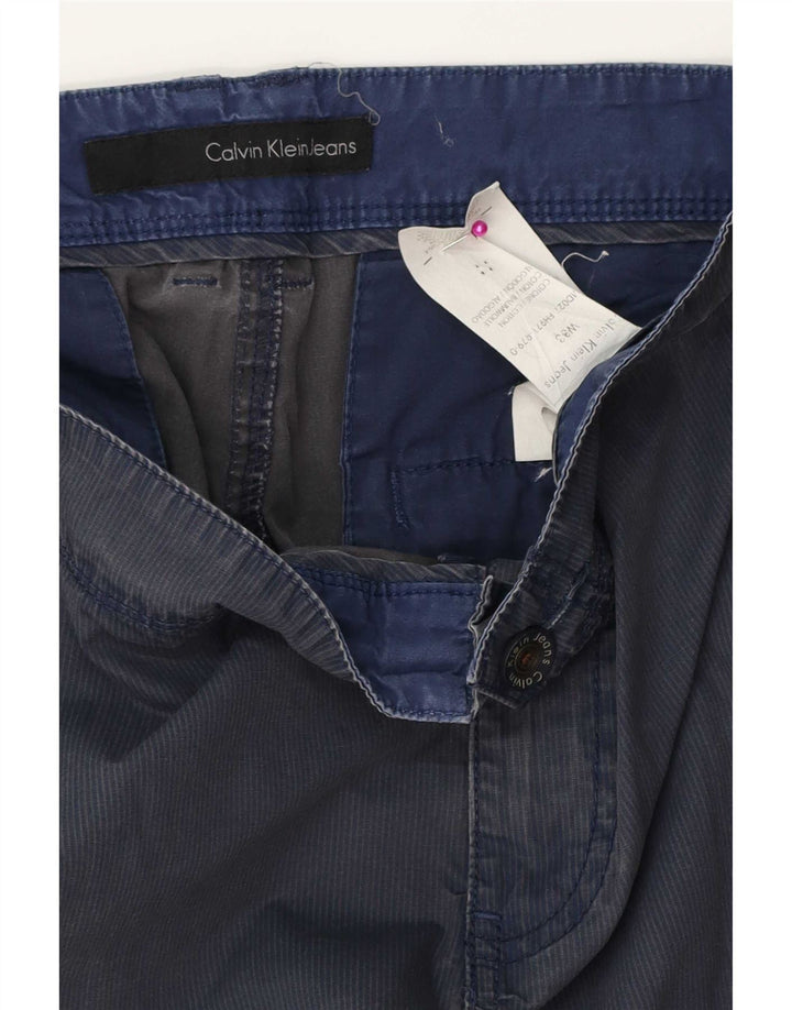 Męskie spodenki cargo Calvin Klein W33 Średni granatowy, bawełniany w prążki