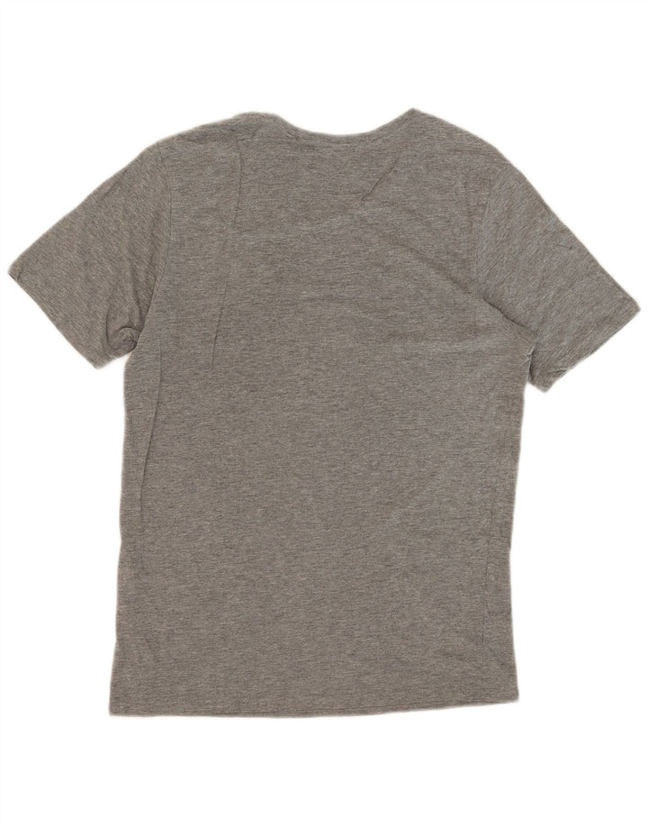 Męski T-shirt z grafiką JACK & JONES Średni szary, bawełniany nakrapiany