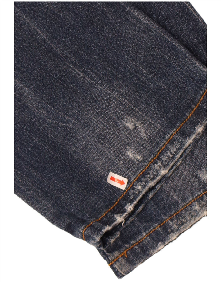 Damskie jeansy Jonk 46 Graphic Straight IT 42 Medium W28 L34 Granatowa bawełna