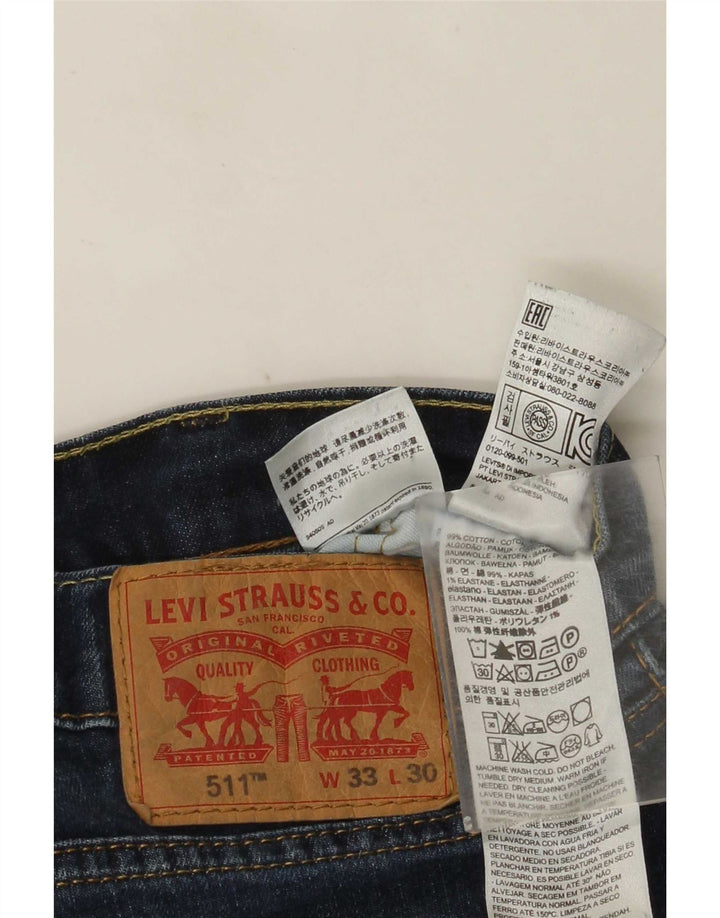 Męskie jeansy Levi's 511 Slim W33 L30 Granatowa bawełna