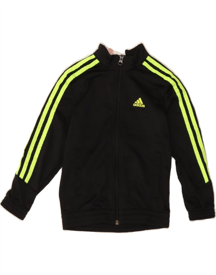 ADIDAS Boys Tracksuit Top Jacket 5-6 Years Black Polyester Vintage Adidas and Second-Hand Adidas from Messina Hembry 