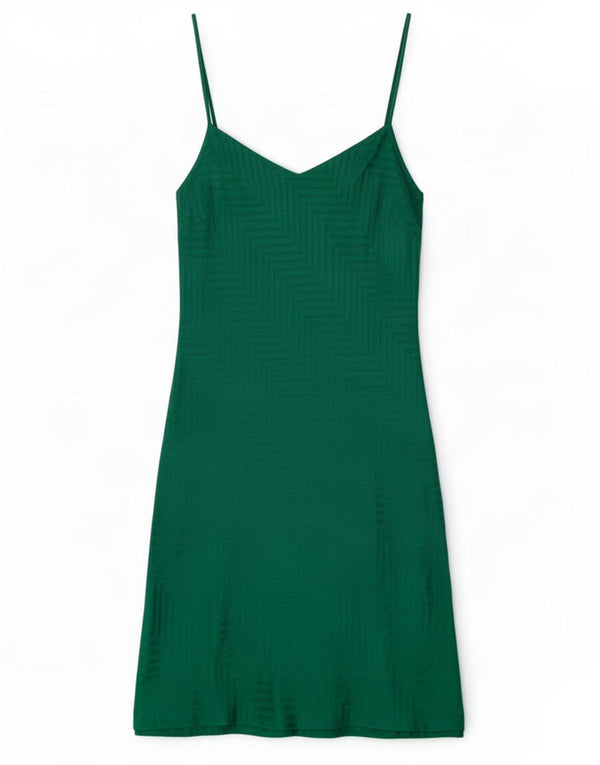 Damska wysoka sukienka na ramiączkach Topshop UK 8 Small Green Chevron Wiskoza