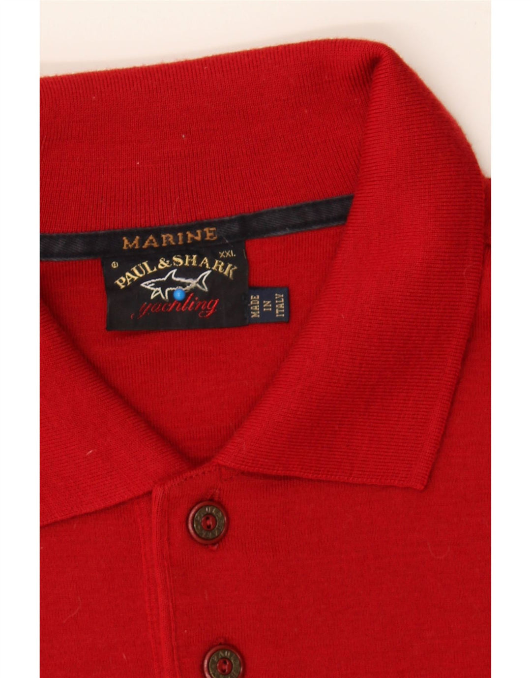 Męski sweter polo PAUL & SHARK 2XL, czerwona wełna
