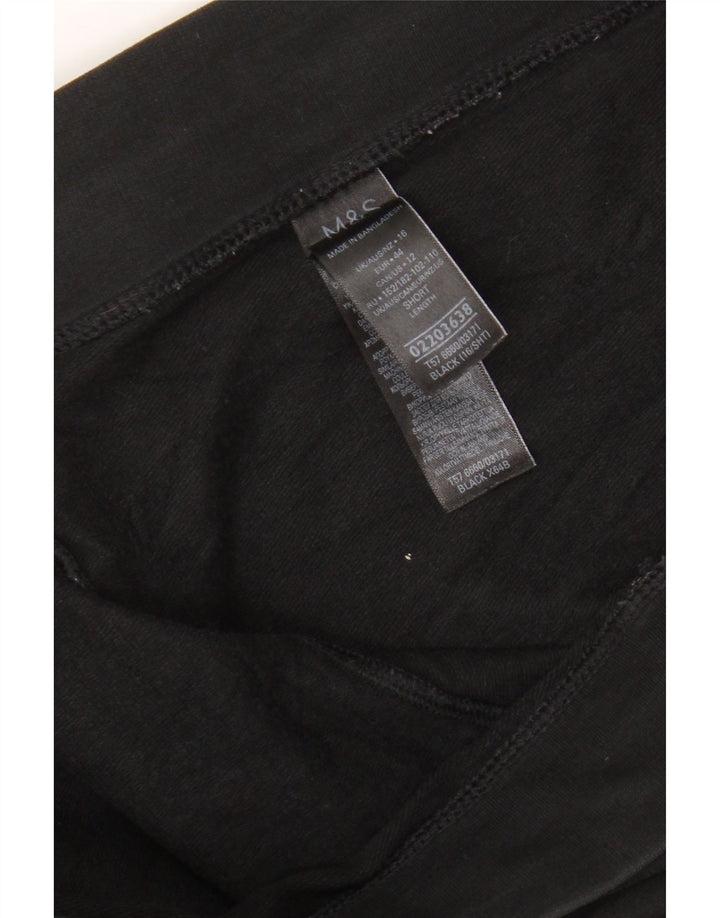 Krótkie legginsy damskie Marks & Spencer UK 16, duże, czarne, bawełniane