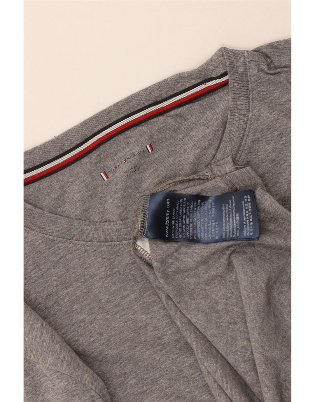 Top chłopięcy Tommy Hilfiger z długim rękawem 12-13 lat, szara bawełna