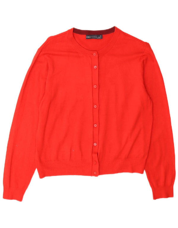 Marks & Spencer Damski sweter kardigan UK 16, duża, czerwona wiskoza