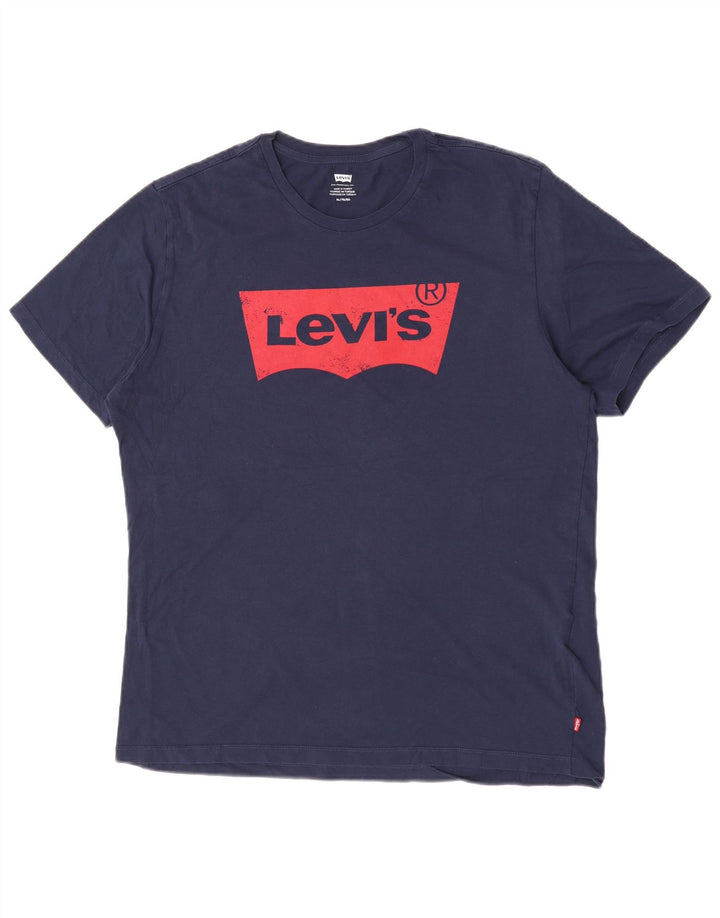 Męska koszulka z grafiką Levi's Top XL, granatowa, bawełniana
