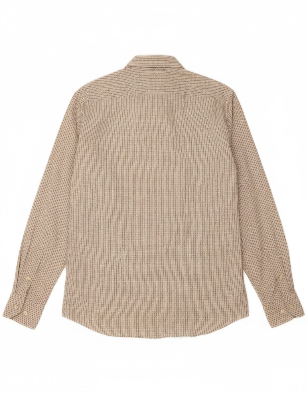 MASSIMO DUTTI Mens Shirt Medium Beige Check Cotton