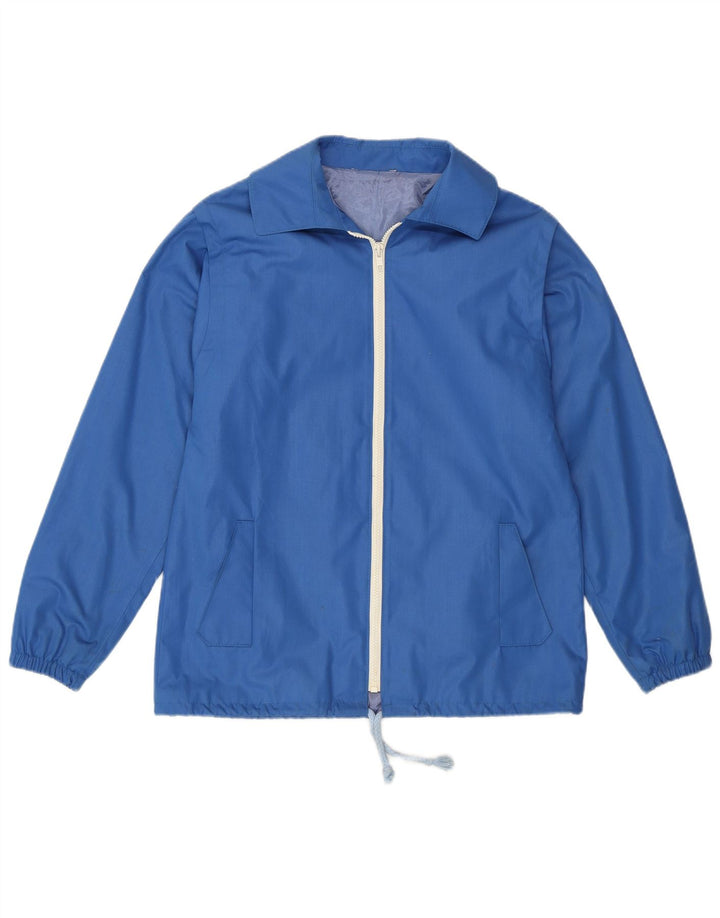 Damska kurtka bomberka VINTAGE UK 12, średni niebieski poliester