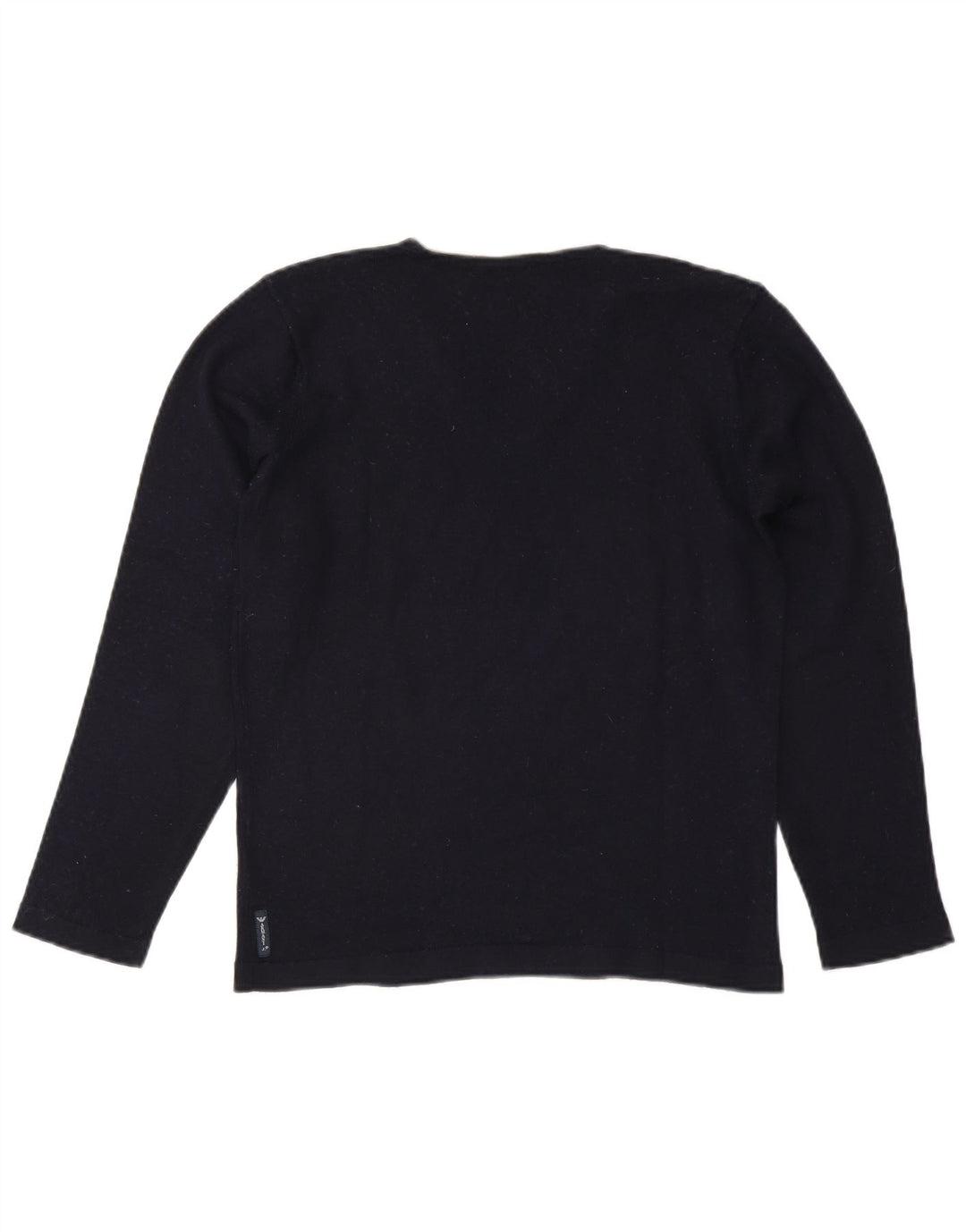 Armani Jeans Męski sweter z dekoltem w kształcie litery V, średni granatowy, wełniany blok kolorów