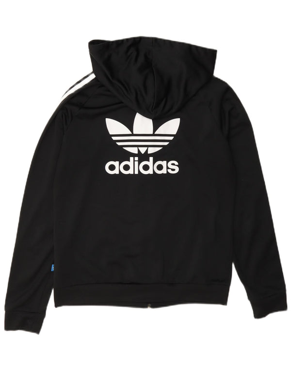 Damski sweter Adidas z grafiką i zamkiem błyskawicznym UK 12, średni czarny poliester