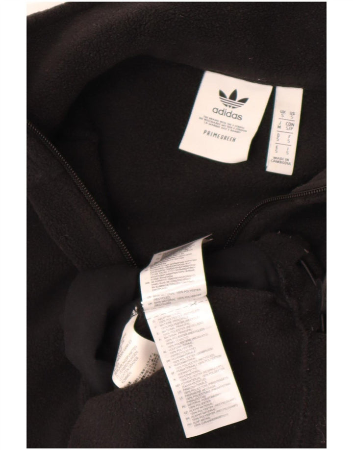 Adidas Męski sweter polarowy z zamkiem błyskawicznym, mały, czarny poliester