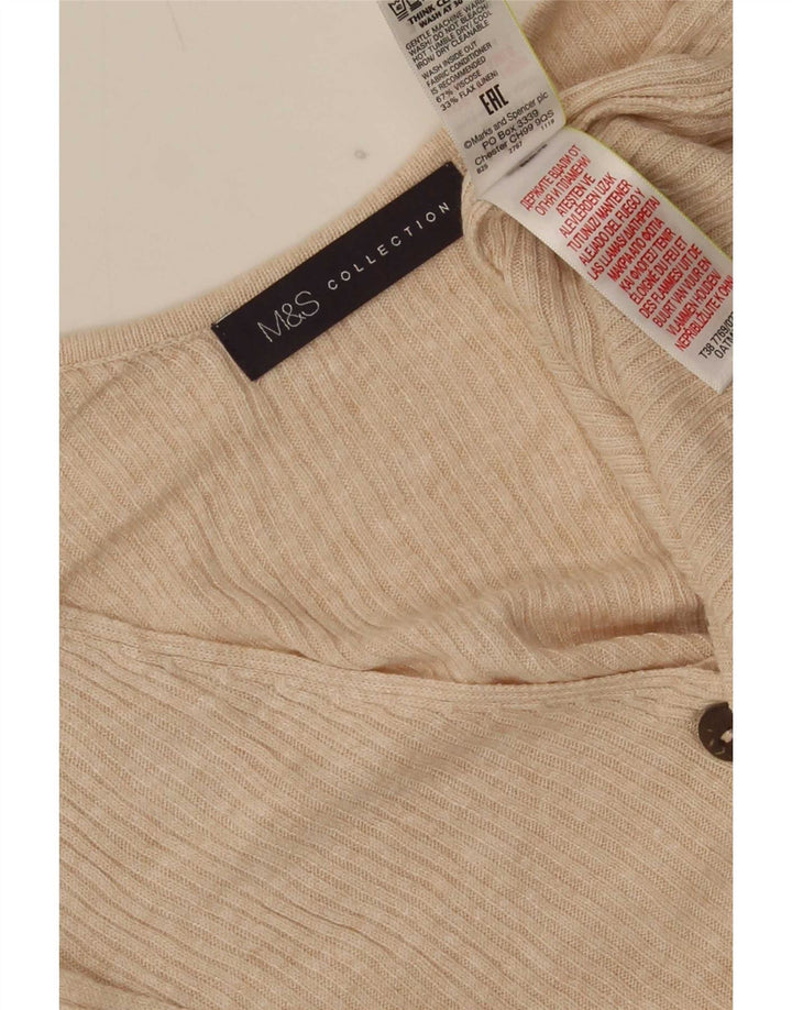 Marks & Spencer Damski top z kamizelką UK 14 Large Beżowa Wiskoza