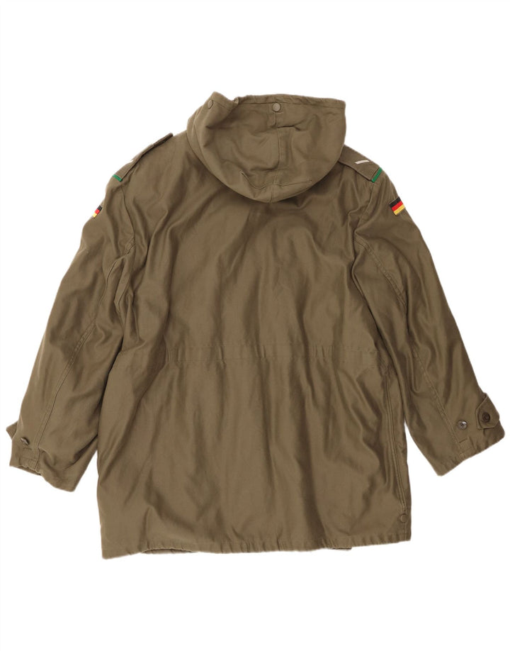 Męska kurtka wojskowa parka z kapturem VINTAGE UK 40 Large Khaki