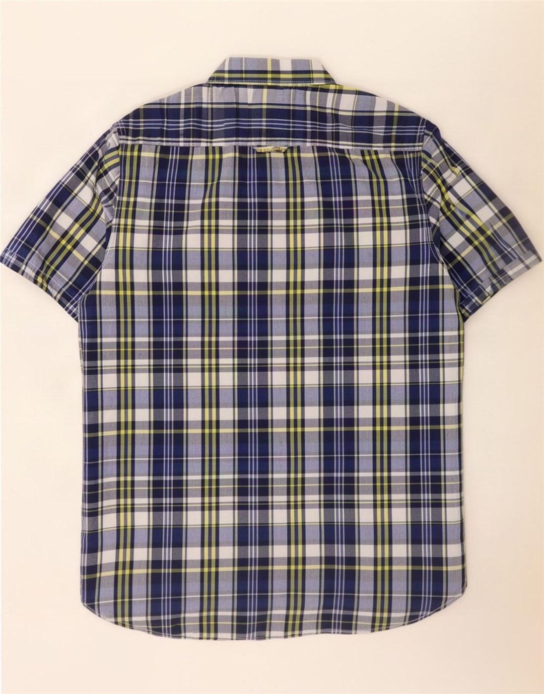 Męska koszula z krótkim rękawem Superdry, duża, niebieska, bawełniana krata