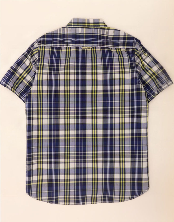 Męska koszula z krótkim rękawem Superdry, duża, niebieska, bawełniana krata