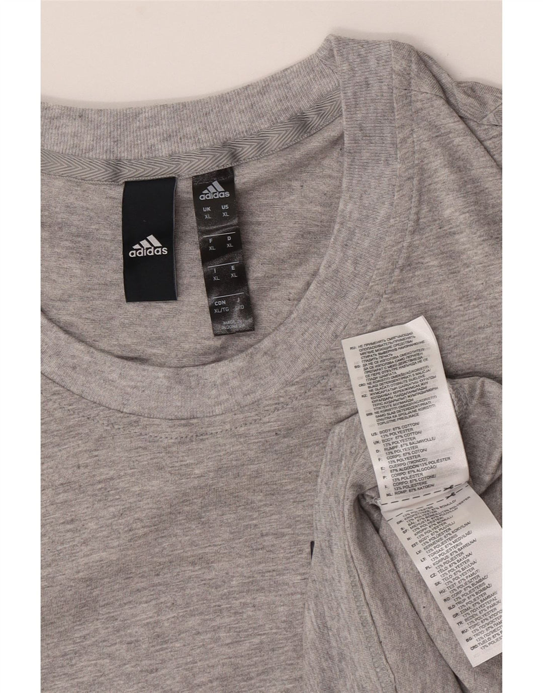 Adidas Męska koszulka Top XL Szara, nakrapiana bawełna