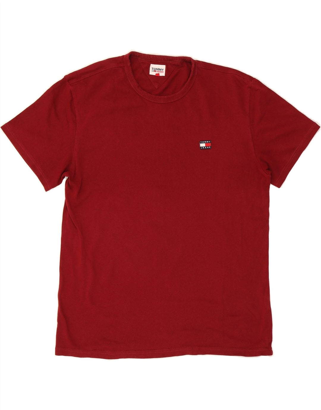 TOMMY HILFIGER Mens T-Shirt Top XL Maroon Vintage Tommy Hilfiger and Second-Hand Tommy Hilfiger from Messina Hembry 