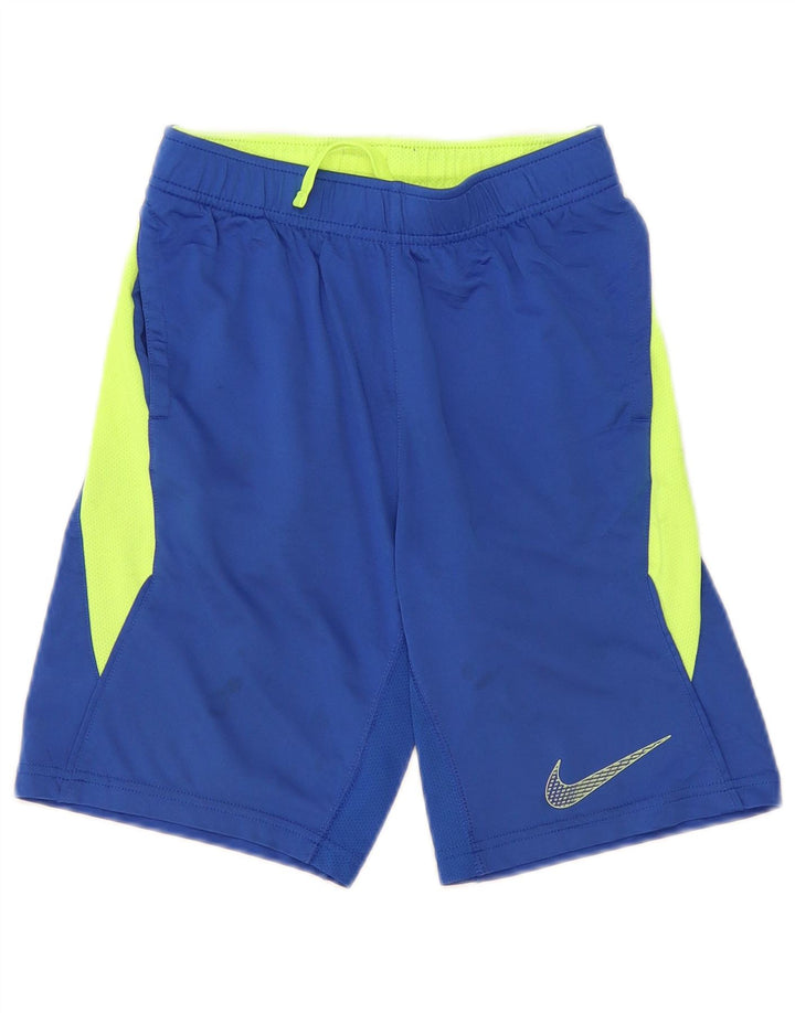 Chłopięce spodenki sportowe Nike Dri Fit 8-9 lat, mały, niebieski, poliester z blokami kolorów