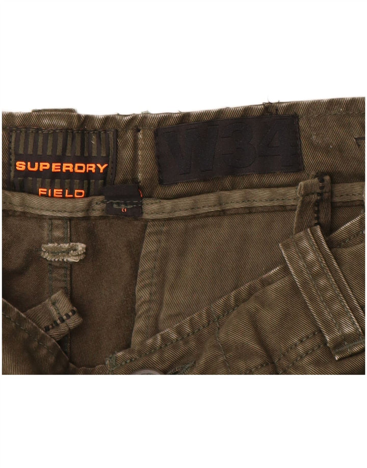 Męskie spodenki cargo Superdry W34, duża, bawełniana armia khaki