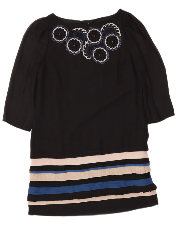 Damska sukienka płaszczowa z rękawem 3/4 MONSOON UK 12, średnie czarne paski